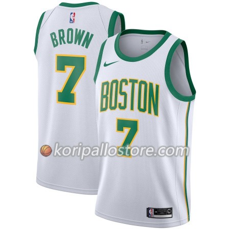 Boston Celtics Jaylen Brown 7 2018-19 Nike City Edition Valkoinen Miesten Pelipaidat Swingman 